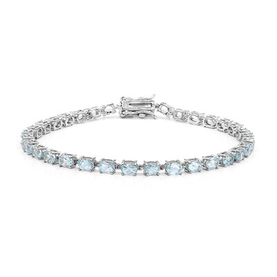 Brazalete en plata con Topacio azul cielo