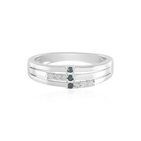 Anillo en plata con Diamante azul I3