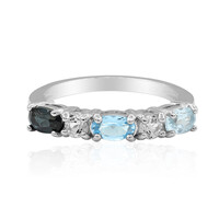 Anillo en plata con Topacio azul cielo