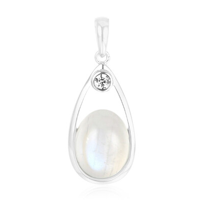 Colgante en plata con Piedra de luna arco iris de Tanzania