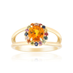 Anillo en oro con Zafiro naranja de Ban Ka Cha