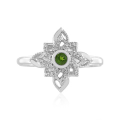 Anillo en plata con Diópsido de Rusia