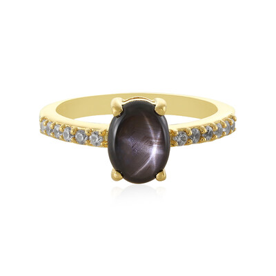 Anillo en plata con Zafiro estrella negra