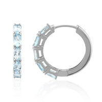 Pendientes en plata con Topacio azul cielo