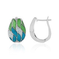 Pendientes en plata con Topacio azul suizo (Adela Silber)