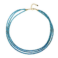 Collar en plata con Apatita azul neón