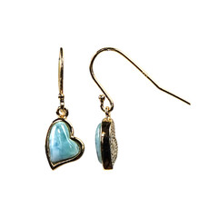 Pendientes en plata con Larimar