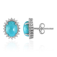 Pendientes en plata con Turquesa azul del Mohave Kingman