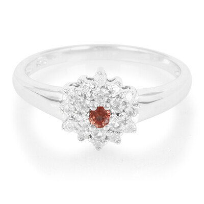 Anillo en plata con Zafiro naranja