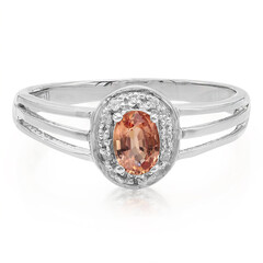 Anillo en plata con Zafiro Padparadscha