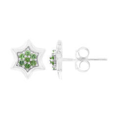 Pendientes en plata con Tsavorita