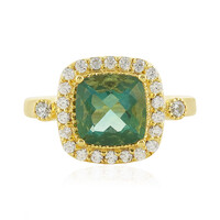 Anillo en plata con Fluorita tono petróleo de Bélgica