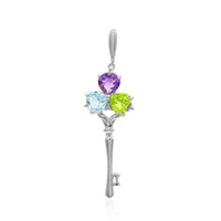 Colgante en plata con Topacio azul cielo