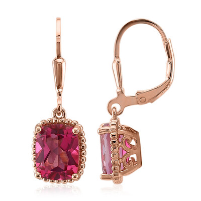 Pendientes en plata con Topacio rosa