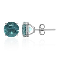 Pendientes en plata con Fluorita azul petróleo