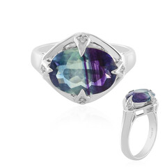 Anillo en plata con Fluorita multicolor