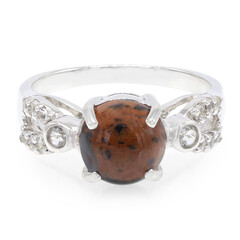 Anillo en plata con Obsidiana caoba