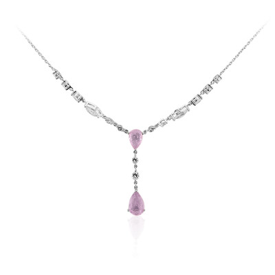 Collar en plata con Cuarzo púrpura pastel