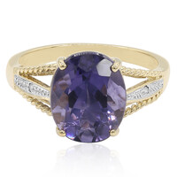 Anillo en oro con Cuarzo arándano