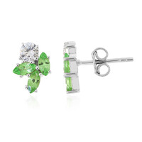 Pendientes en plata con Tsavorita