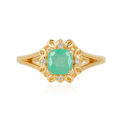 Anillo en plata con Esmeralda de Rusia