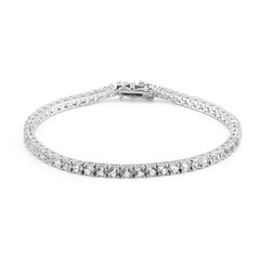 Brazalete en plata con Topacio blanco