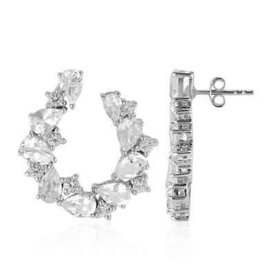 Pendientes en plata con Topacio blanco