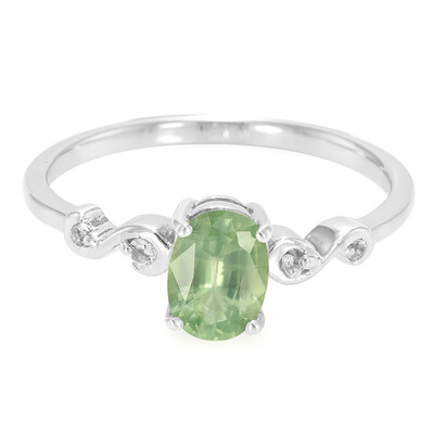Anillo en plata con Cianita menta