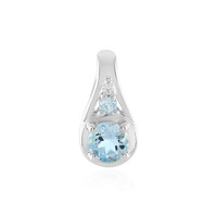 Colgante en plata con Topacio azul suizo