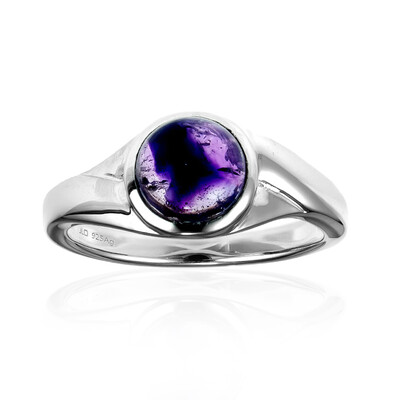 Anillo en plata con Amatista Chevron