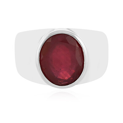 Anillo de hombre en plata con Rubí de Madagascar