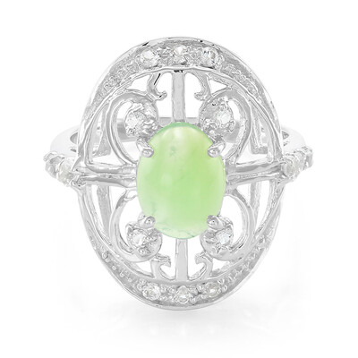 Anillo en plata con Crisoprasa imperial