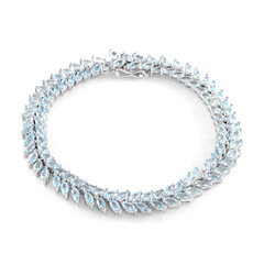 Brazalete en plata con Topacio azul cielo