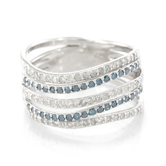 Anillo en plata con Diamante azul