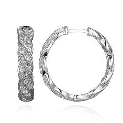 Pendientes en plata con Topacio blanco