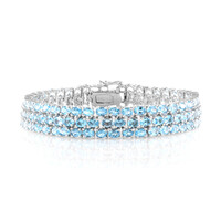 Brazalete en plata con Topacio azul suizo