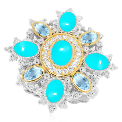 Anillo en plata con Turquesa bella durmiente (Dallas Prince Designs)