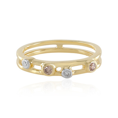 Anillo en oro con Diamante champán SI1