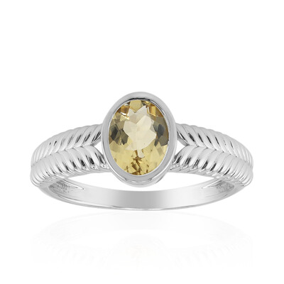 Anillo en plata con Berilo amarillo