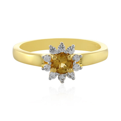 Anillo en plata con Turmalina amarilla