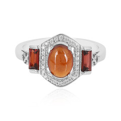 Anillo en plata con Granate Hesonita