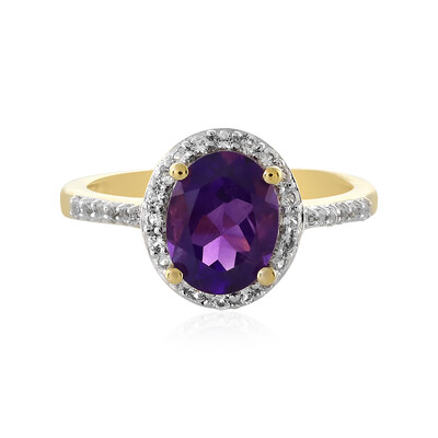Anillo en plata con Amatista de Zambia