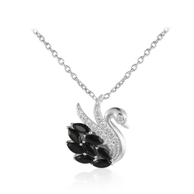 Collar en plata con Espinela negra