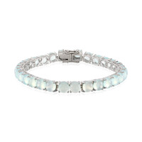 Brazalete en plata con Calcedonia agua