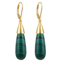 Pendientes en plata con Malaquita