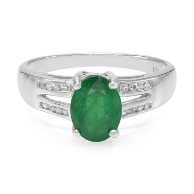 Anillo en plata con Esmeralda de Bahía