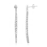 Pendientes en plata con Topacio blanco