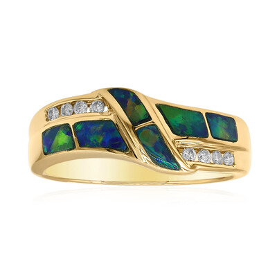 Anillo en oro con Ópalo negro de Lightning Ridge (CIRARI)