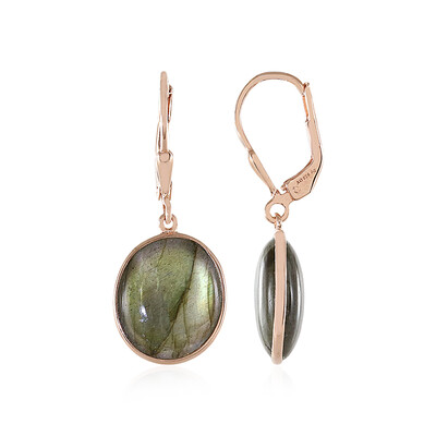 Pendientes en plata con Labradorita verde de Maniry (KM by Juwelo)