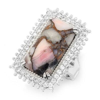Anillo en plata con Ópalo mosaico rosa (Dallas Prince Designs)